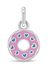 marvelous pink blue donut sterling silver baby charm